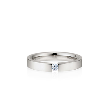 게르만헤로스 텐션밴드링 (3mm) 14k 화이트골드 0.07ct