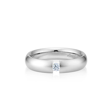 잉글리쉬헤로스 텐션밴드링 (5mm) 14k 화이트골드 0.1ct
