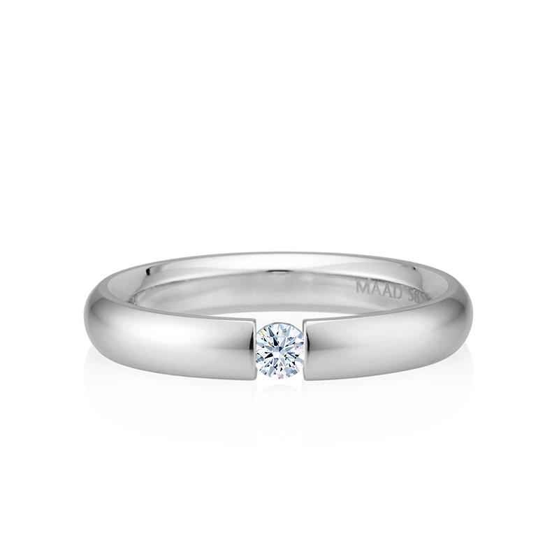 잉글리쉬헤로스 텐션밴드링 (3.5mm) 14k 화이트골드 0.1ct