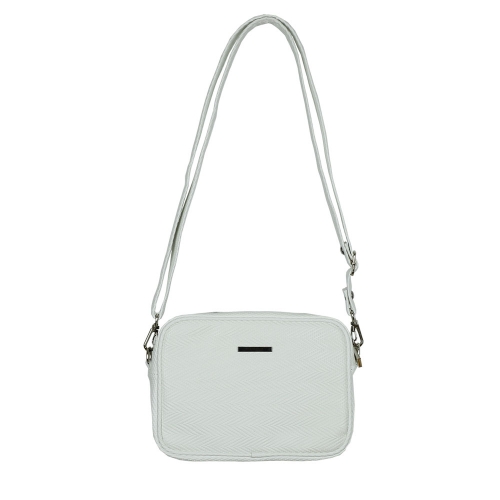 BEBE MINI SQUARE CROSS BAG / PATTERNED WHITE