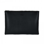 METAL ZIPPER SIMPLE CLUTCH / BLACK