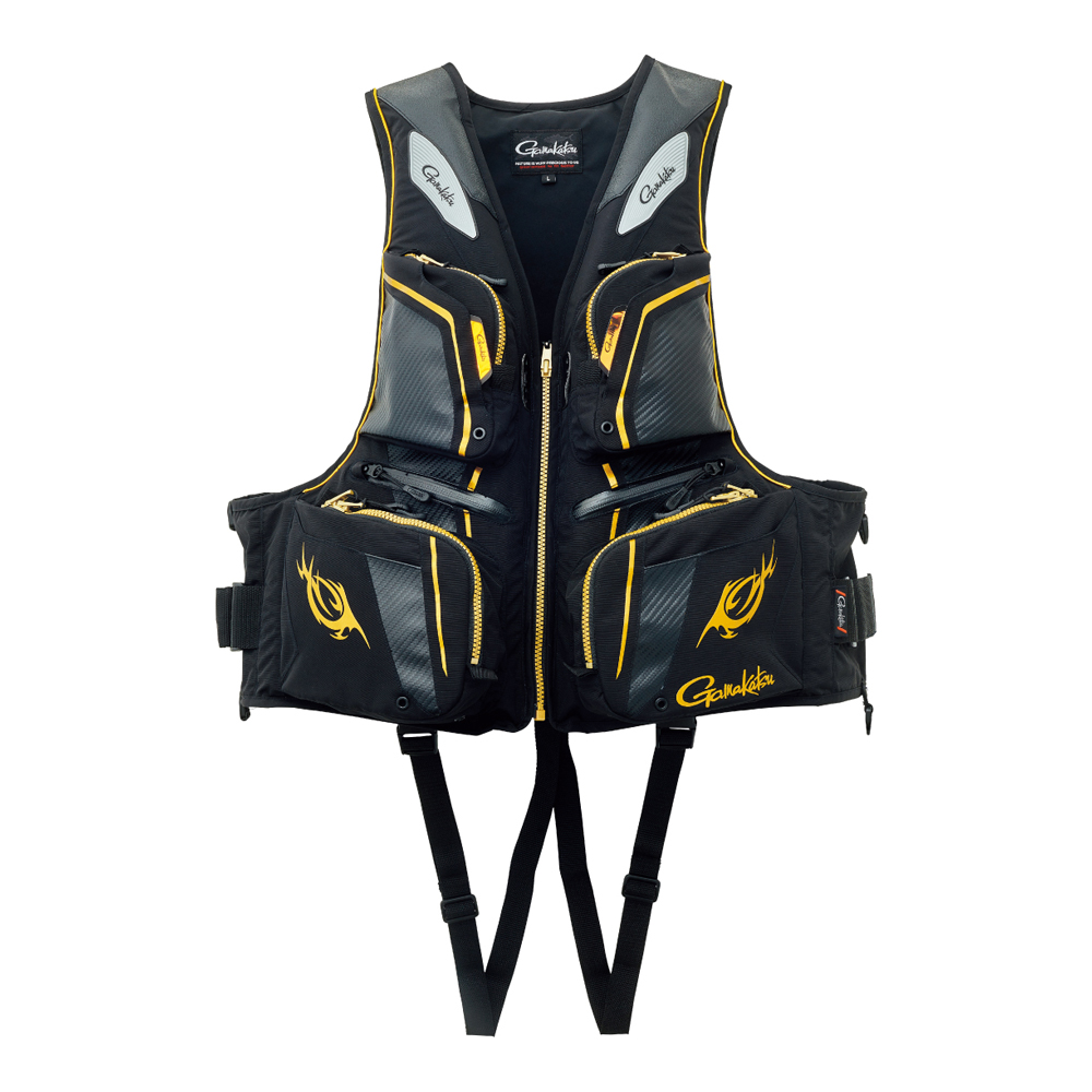 가마가츠 GM-2193 플로팅베스트 블랙골드 낚시구명조끼 선상구명조끼