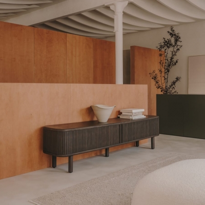 [단독쿠폰] 케이브홈 마일렌 애쉬나무 무늬목 거실장 2color