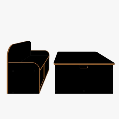 리빌라 블랙 린느테이블 & 체어 / REVILLA BLACK LUNE TABLE & CHAIR