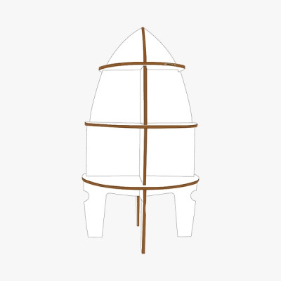 리빌라 화이트 로켓책장 / REVILLA WHITE ROCKET VITRINE