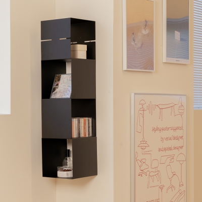 (11월특가) 애즈펙트 큐브 벽 선반 - 블랙