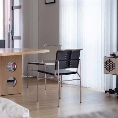 (1월특가) [단독최저] 헨지디자인 프릭스 스퀘어 체어 (라이트 그레이 / 블랙) (-1/31)