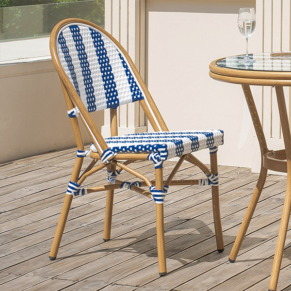 (1월특가) 아이엔지홈 플로르 라탄 프렌치 블루 테라스 의자