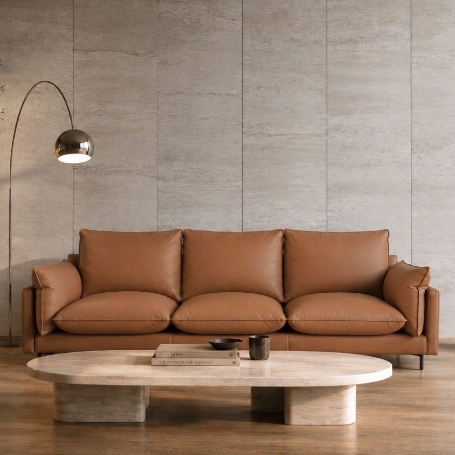 (8월특가) 세마나 루네스 프리미엄 가죽 소파 SEMANA Luness Sofa 3 Seater