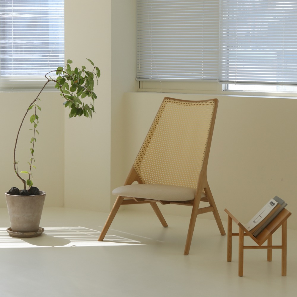 (2월특가) 라미에스 로그 애쉬 원목 라탄 의자