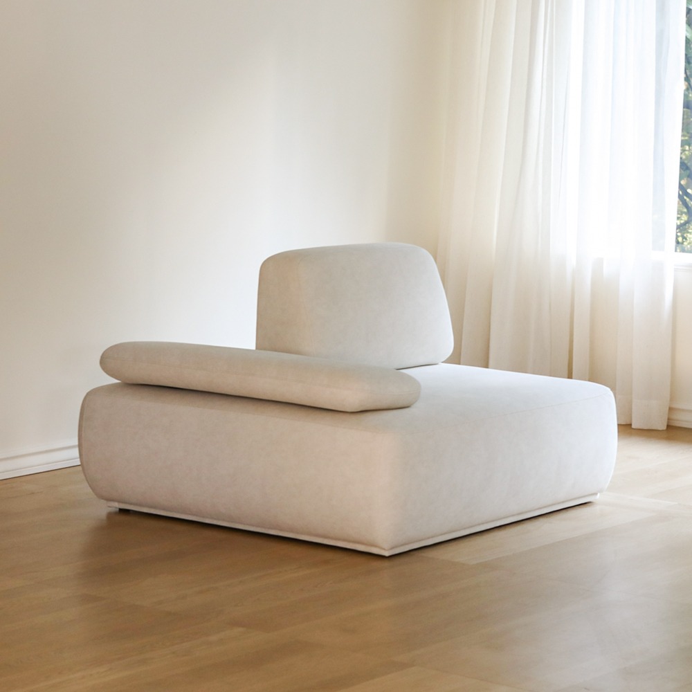 (12월특가) 라미에스 버니 이지클린 코너형 모듈 패브릭 소파 - 팔걸이 단품