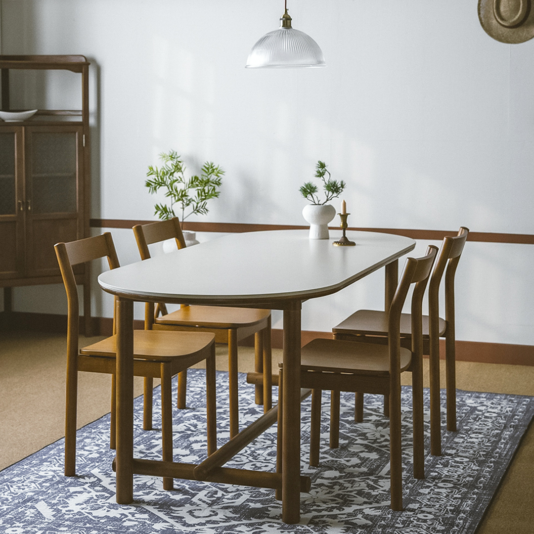 (12월특가) [쿠폰] 장미맨숀 로이 타원형 세라믹 식탁/책상/카페 테이블 1800 (-12/31)