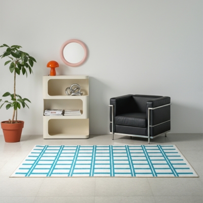 (11월특가) 데이드리머 그리드 하이브 시티블루 먼지없는 사계절 단모 거실러그 - 3sizes (-11/30)