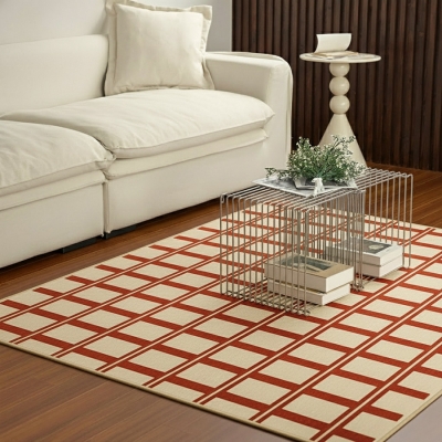 (1월특가) 데이드리머 그리드 하이브 선셋레드 먼지없는 사계절 단모 거실러그 - 3sizes (-1/31)