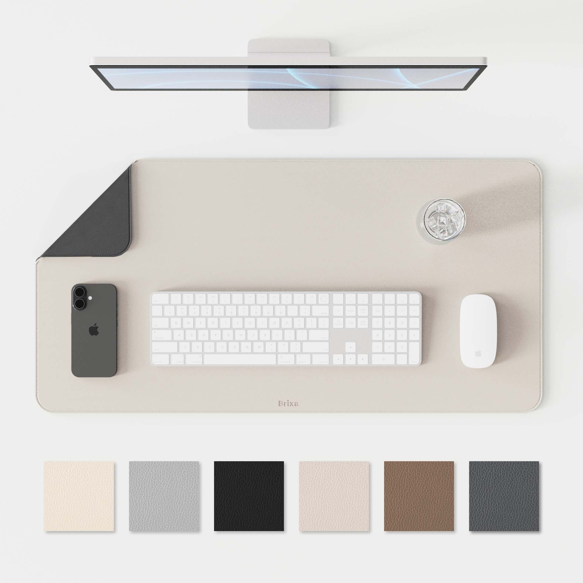 (1월특가) 브릭사 가죽 데스크매트 마우스패드 논슬립 장패드 스톤아이보리