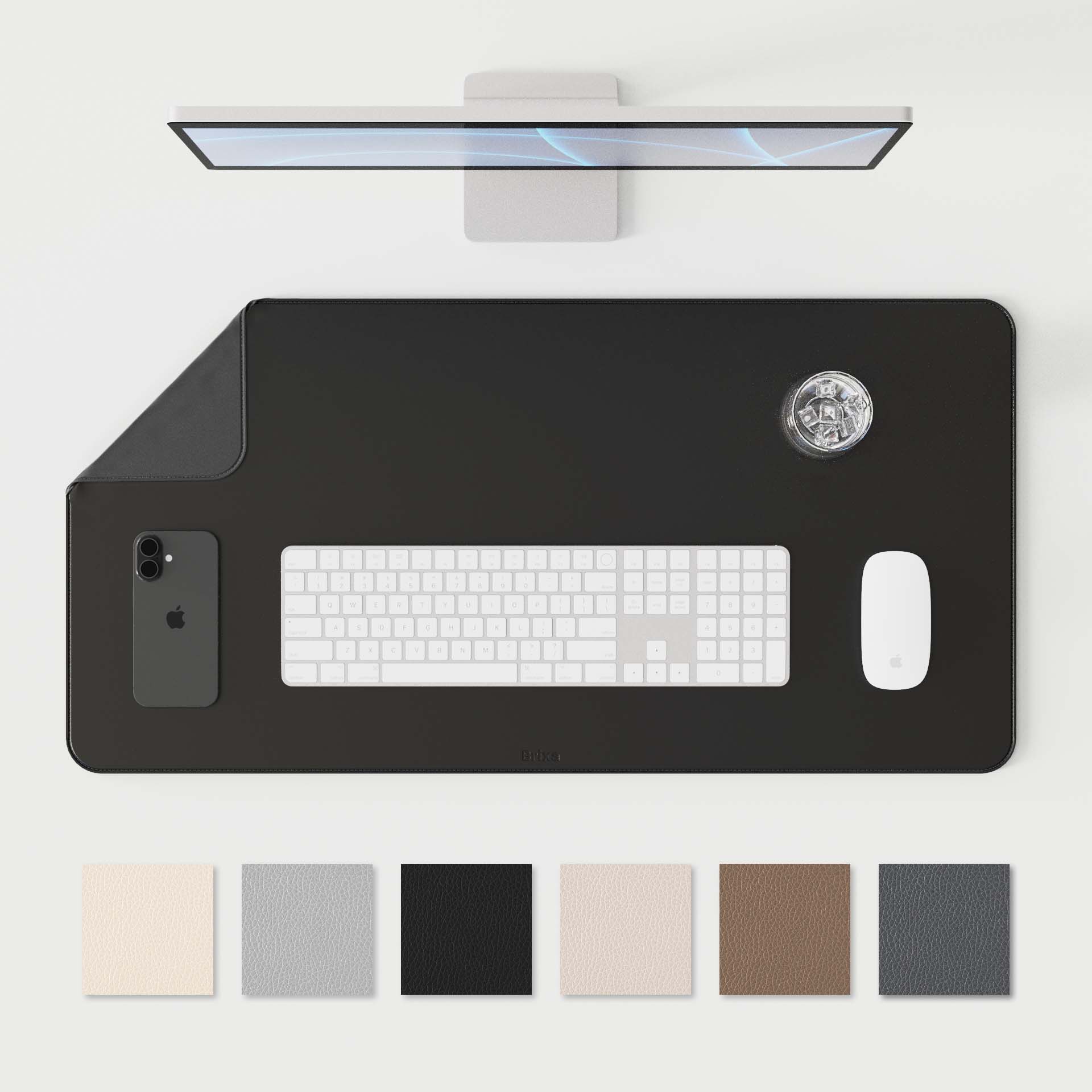 (1월특가) 브릭사 가죽 데스크매트 마우스패드 논슬립 장패드 블랙