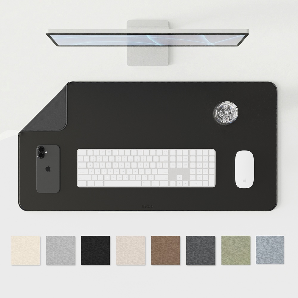 (페스타세일) 브릭사 가죽 데스크매트 마우스패드 논슬립 장패드 블랙