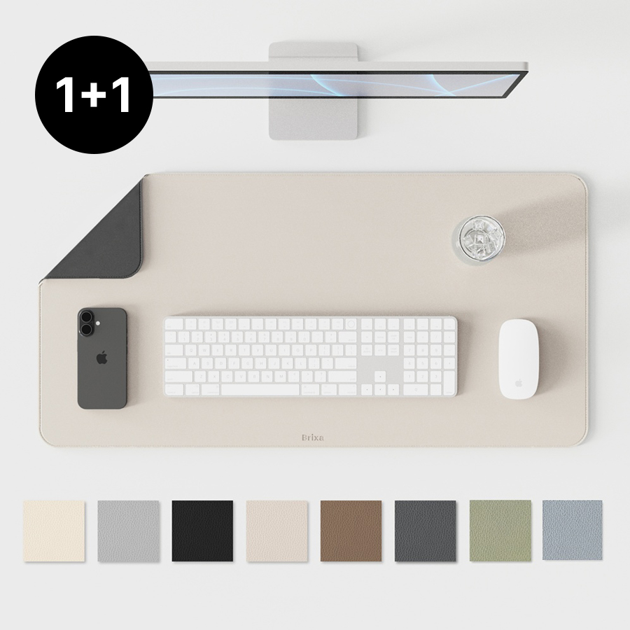 (페스타세일) [1+1] 브릭사 가죽 데스크매트 마우스패드 논슬립 장패드 키보드