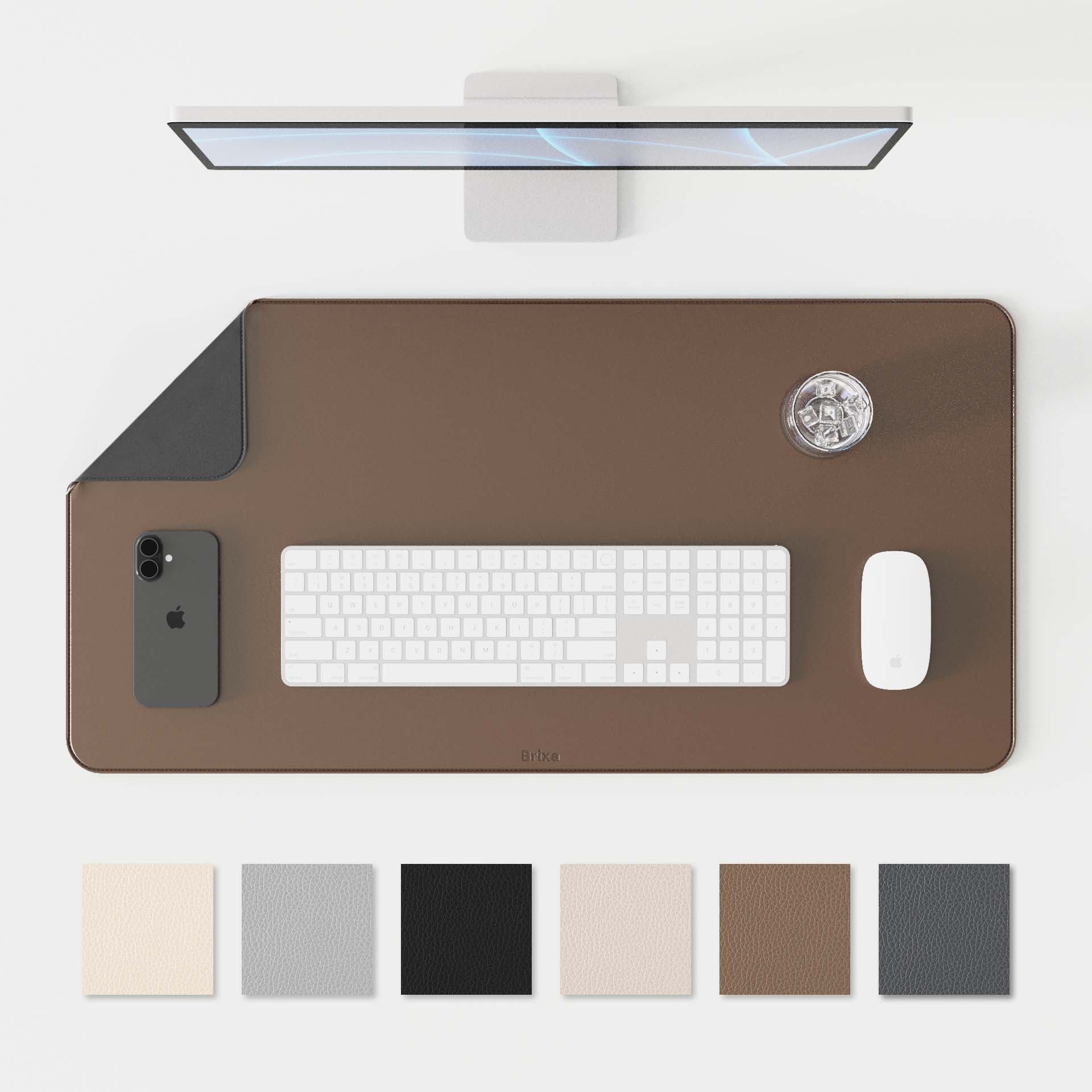 (1월특가) [2+1] 브릭사 가죽 데스크매트 마우스패드 논슬립 장패드 키보드