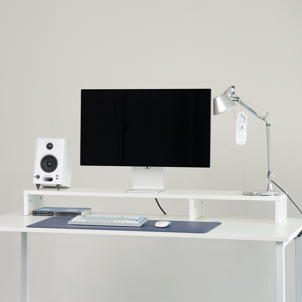 브릭사 모니터 받침대 듀얼모니터 선반 1200mm 화이트