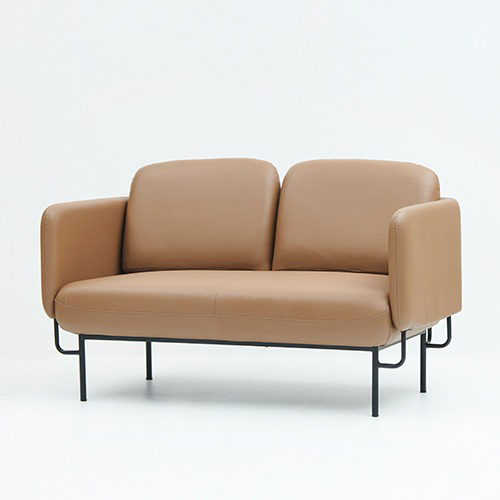 코너 가죽 2인 소파