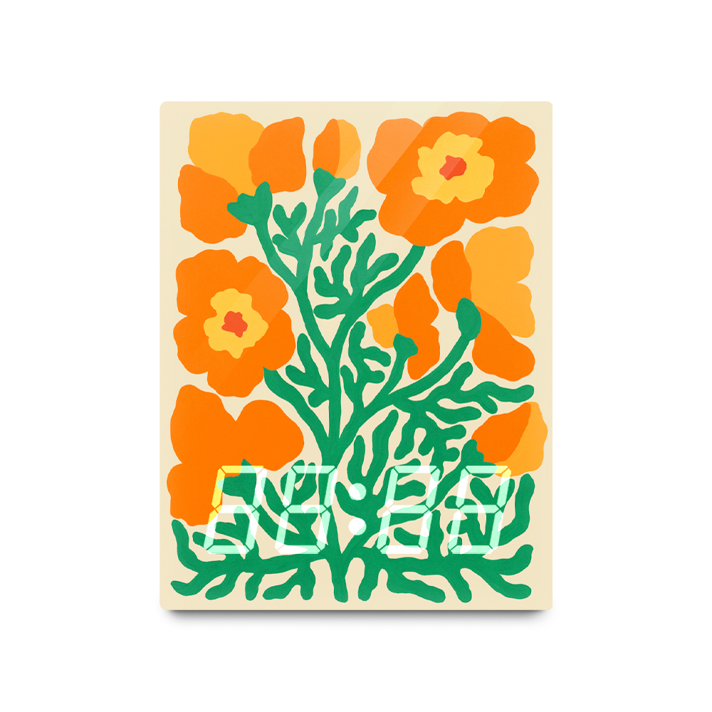 아티쉬 LED 시계 - 리브 리 California Poppies