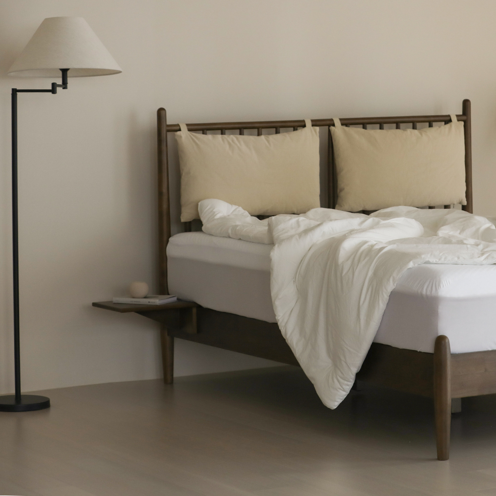 (11월특가) 라미에스 오우드 패브릭 원목 수납 침대 프레임