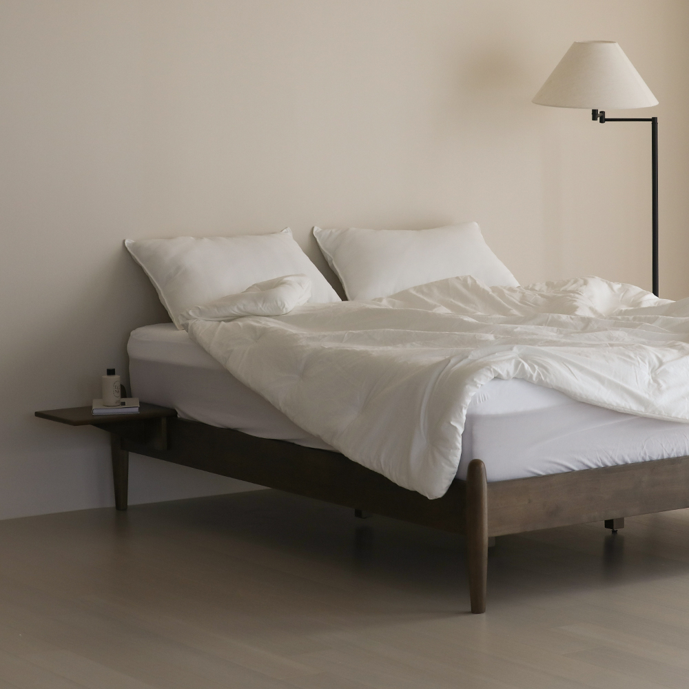 (11월특가) 라미에스 무헤드 오우드 패브릭 원목 수납 침대 프레임