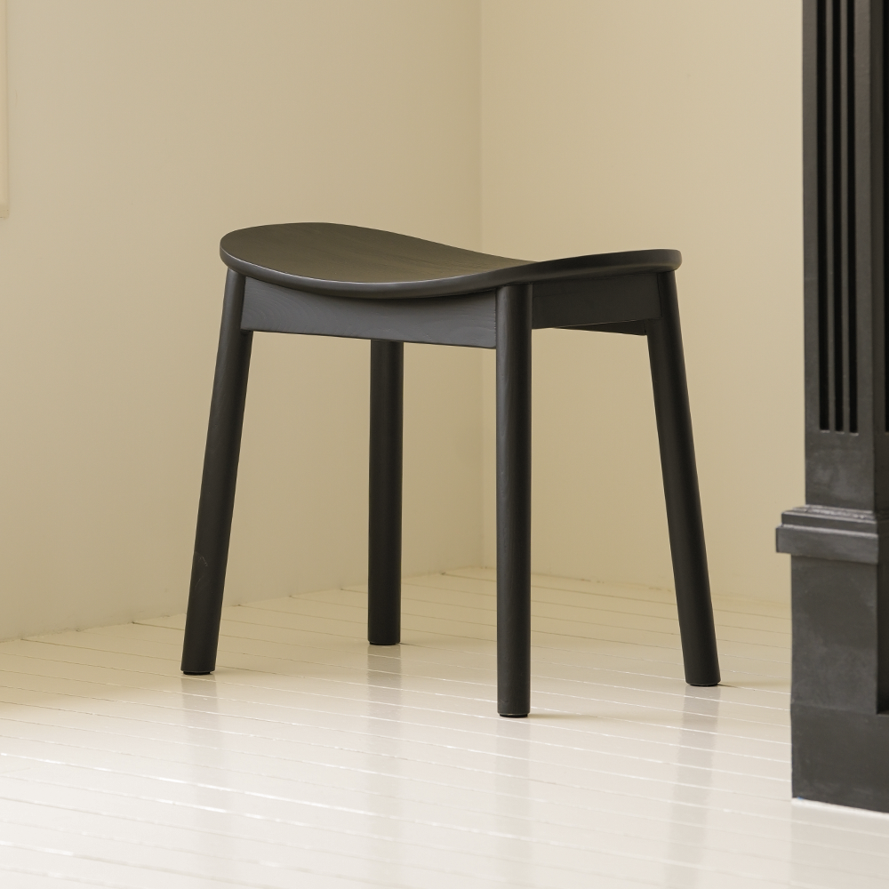 (2월특가) 라미에스 유니 애쉬 원목 스툴 블랙