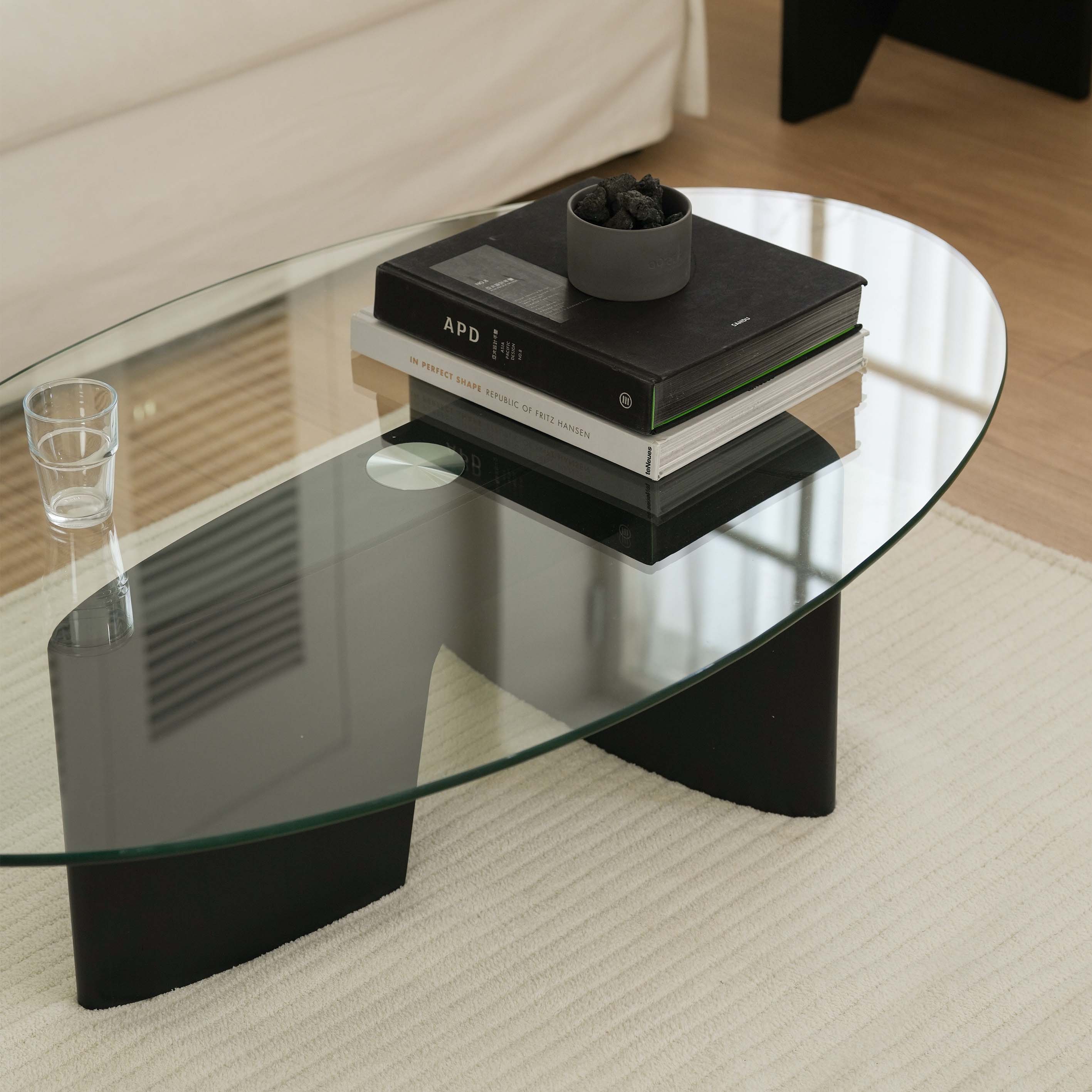 (2월특가) 라미에스 에트나 CT-02 애쉬 블랙 타원형 거실 테이블 1200 (-2/16)