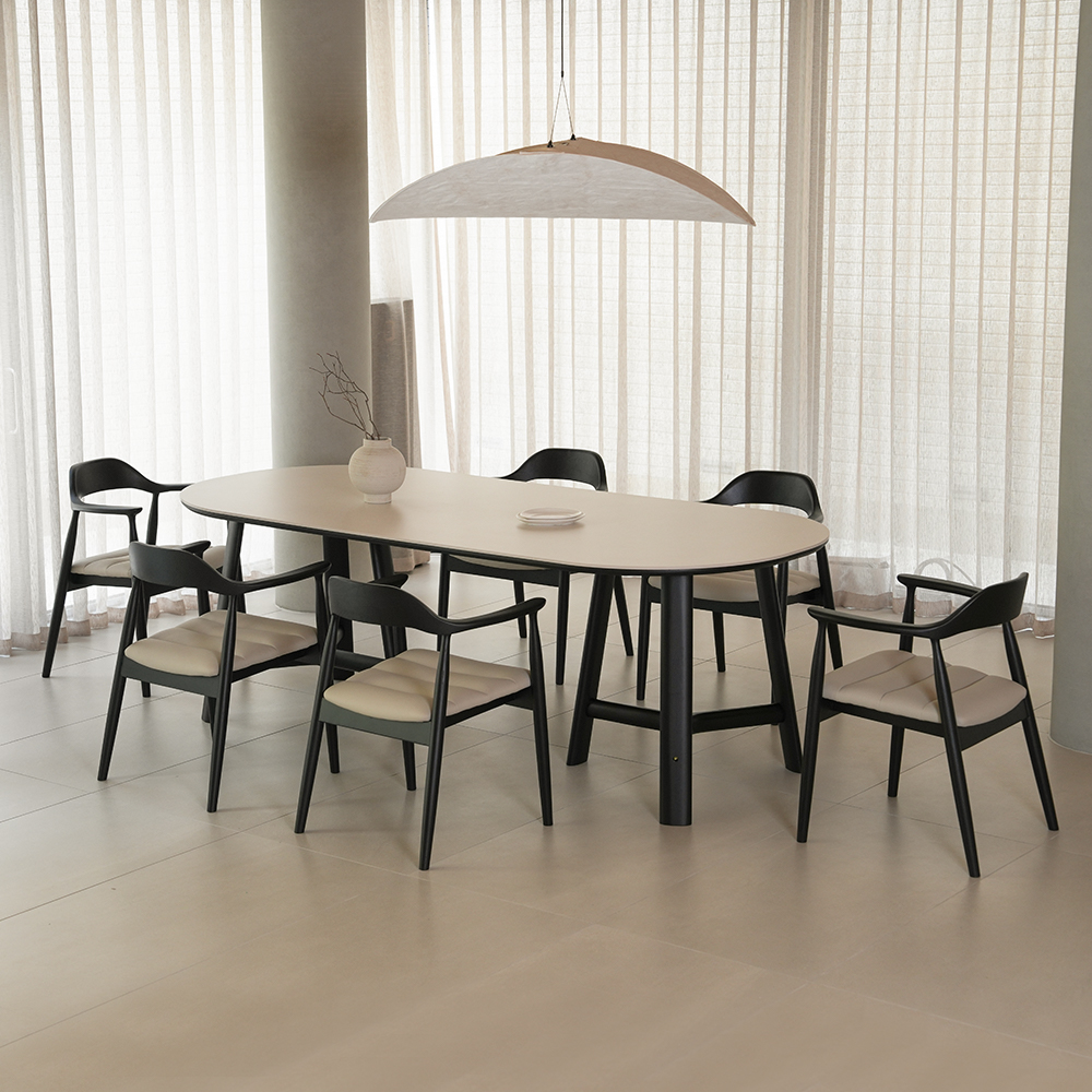 (12월특가) 라미에스 드웰 애쉬 블랙 원목 포세린 세라믹식탁 (-12/21)