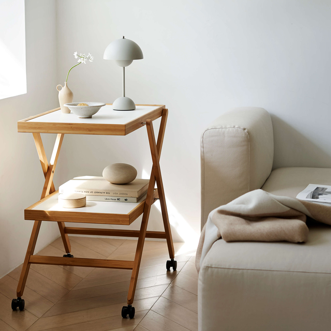 타이토 접이식 우드 트롤리 taitto - white
