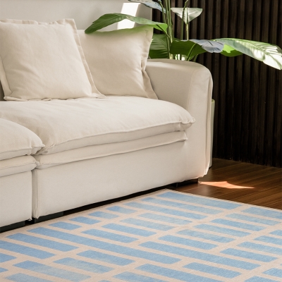 (11월특가) 데이드리머 아쿠아 블럭 먼지없는 사계절 단모 거실러그 - 3sizes (-11/30)