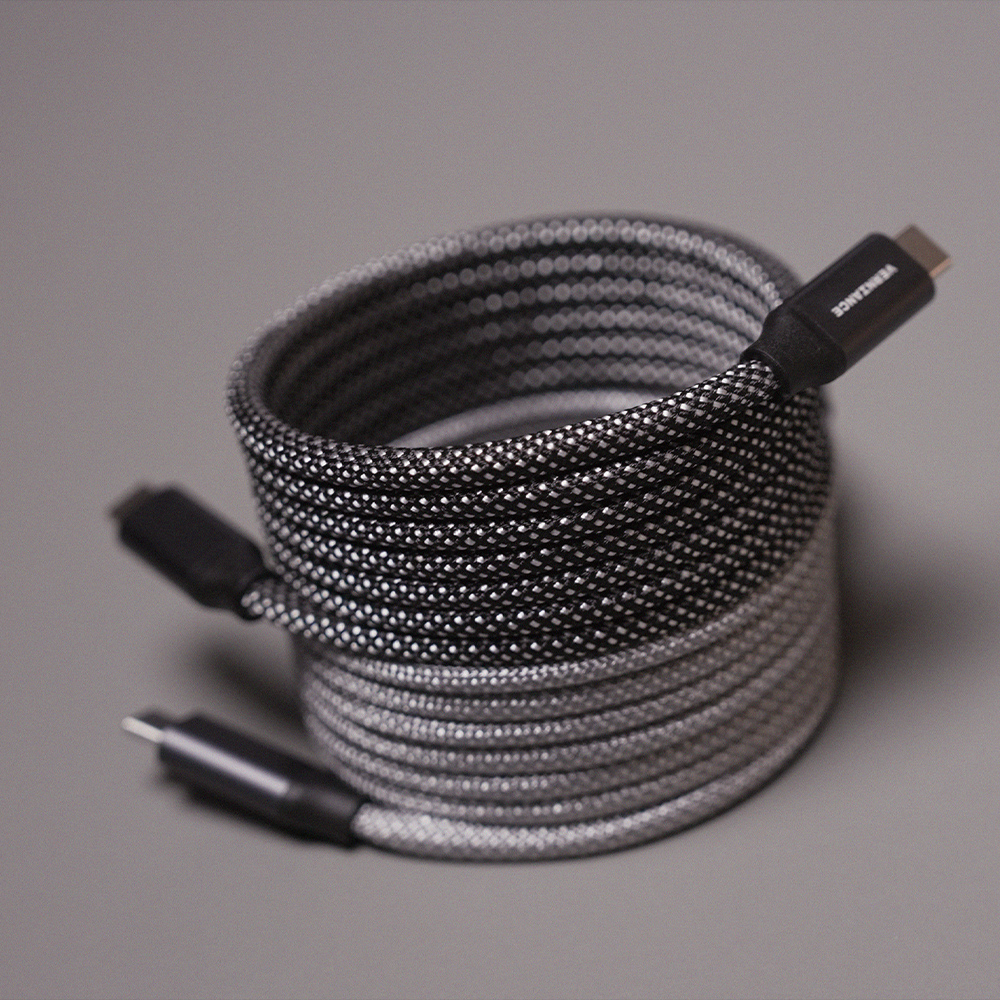 (1+1) 버니언스 240W 초고속 충전 케이블 마그네틱 C타입 충전케이블 C to C PD 라운드 플랫