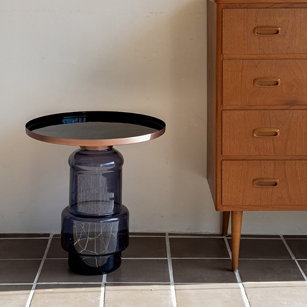 (2월특가) 스튜디오딥스 디 아즈텍 네이비 글라스 사이드 테이블 (-2/24)