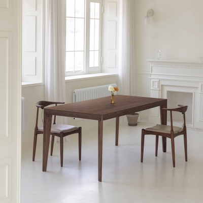 지아띠 바튼 원목 식탁 테이블 - 월넛