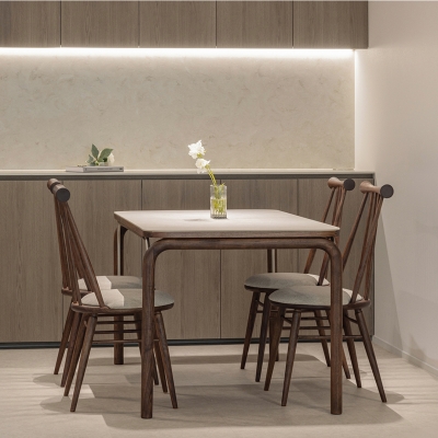 지아띠 라온 포세린 식탁 테이블 - 월넛