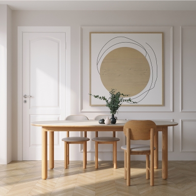 지아띠 뮤이 포세린 식탁 테이블 - 오크