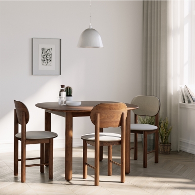 (11월특가) 지아띠 뮤이 원목 라운드 식탁 테이블 - 월넛 (-11/30)