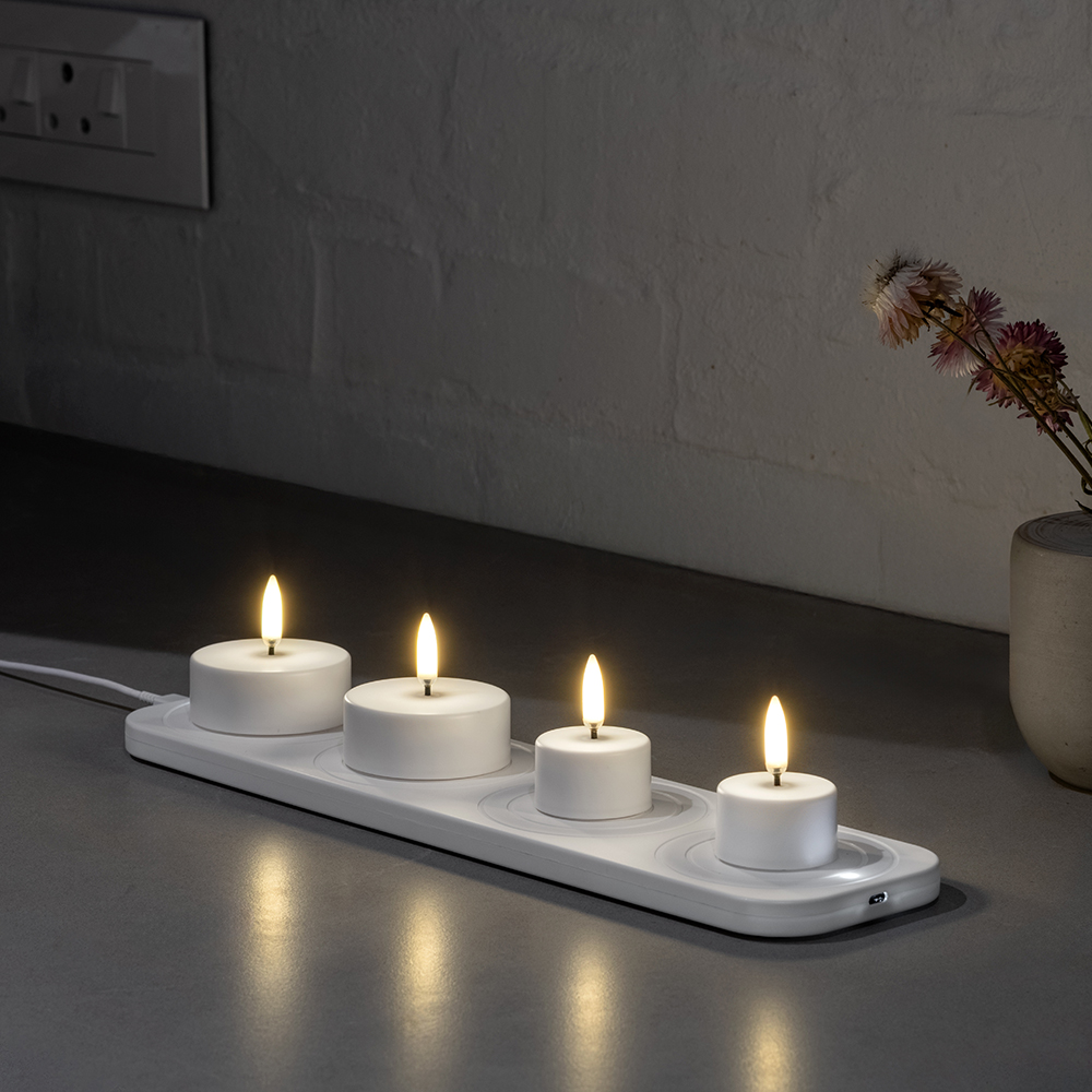 우유니 충전식 티라이트 2P + 맥시 캔들 2P 혼합 4 options