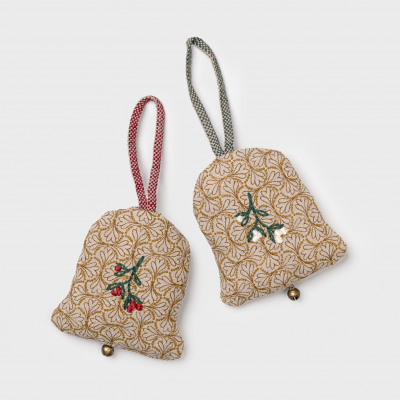 [메일레그] 크리스마스 벨 패브릭 오너먼트 2종 세트 - Large