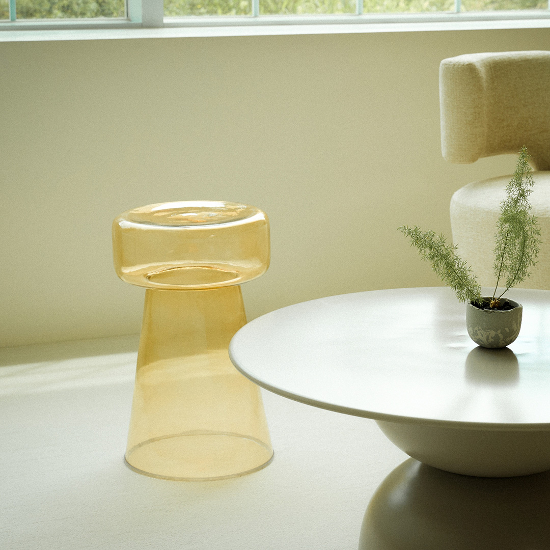 (1월특가) 스튜디오딥스 오리지널 엠버 글라스 사이드 테이블 A 타입 / Original Amber Glass Side Table A-Type (-2/2)