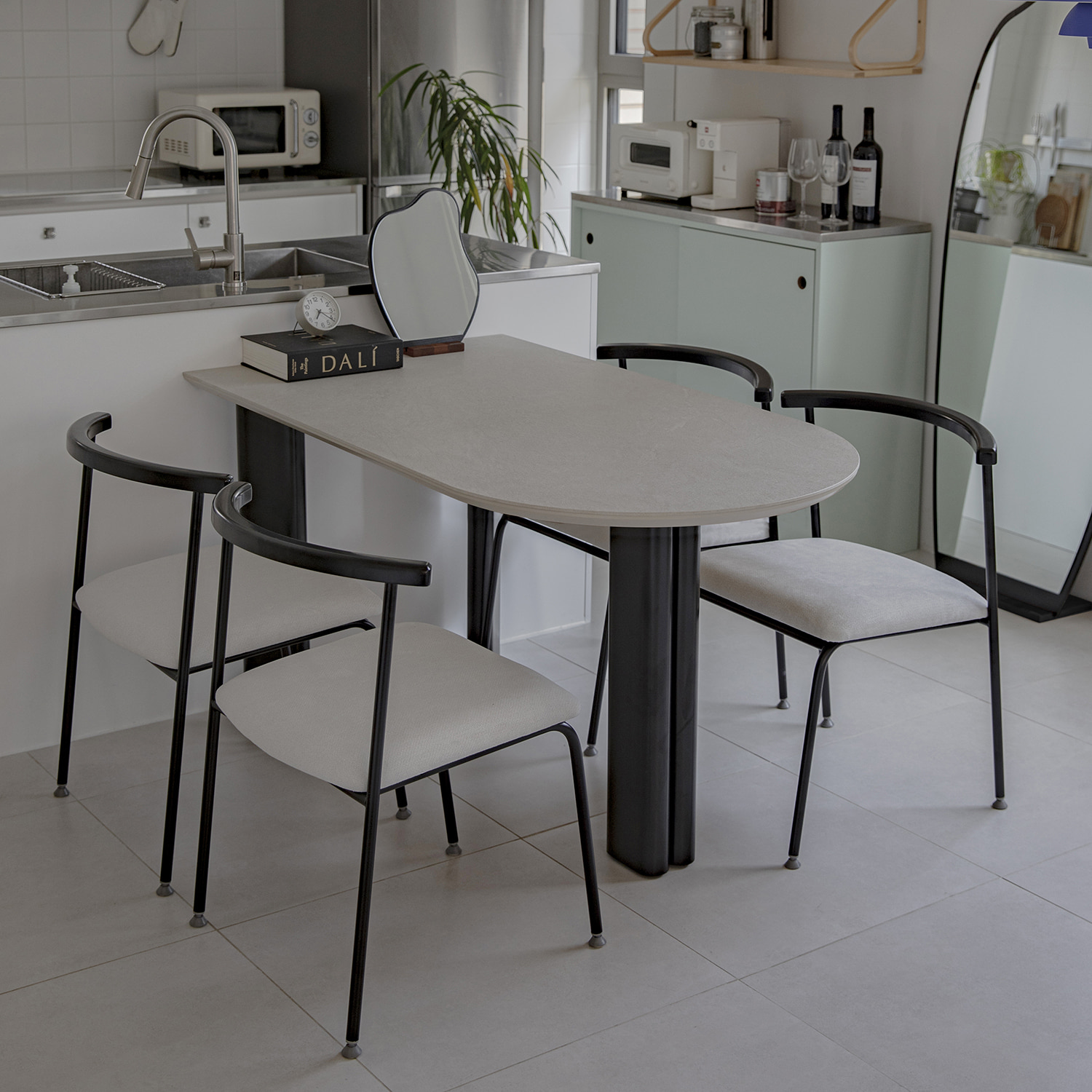 (1월특가) 베노식스 노르닉 세라믹 반원테이블 (블랙에디션)