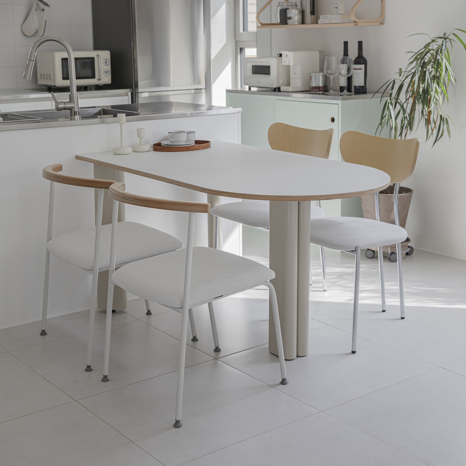 (1월특가) 베노식스 노르닉 HPL 반원테이블