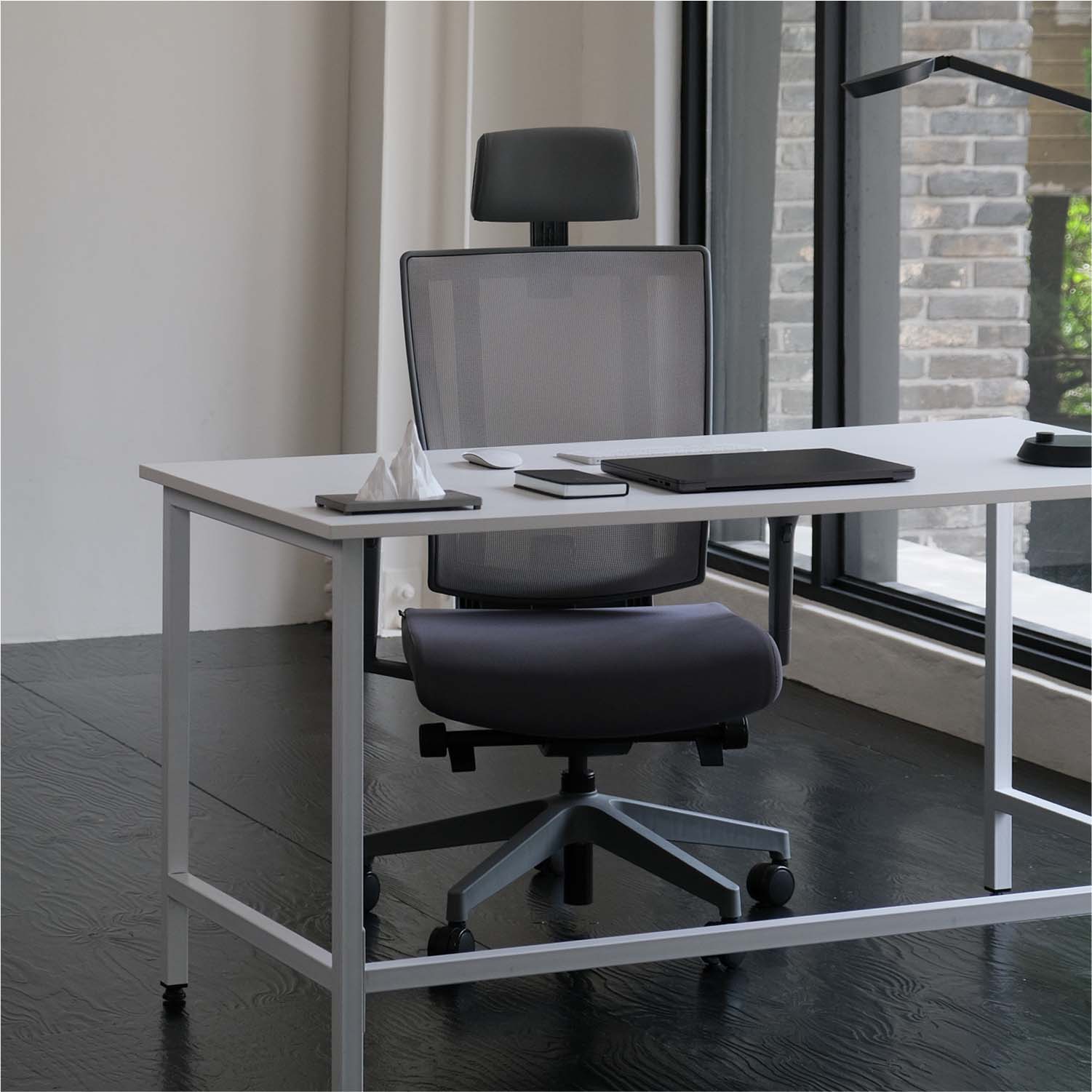 (1월특가) 브릭사 책상 컴퓨터 1인 학생 데스크 화이트 세트 일자 원룸 공부 1400