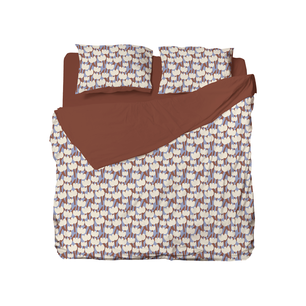 아티쉬 침구세트 - 제시카 닐슨/ Blue Cotton 60수 고밀도 무봉제 차렵이불&베개 SS/Q