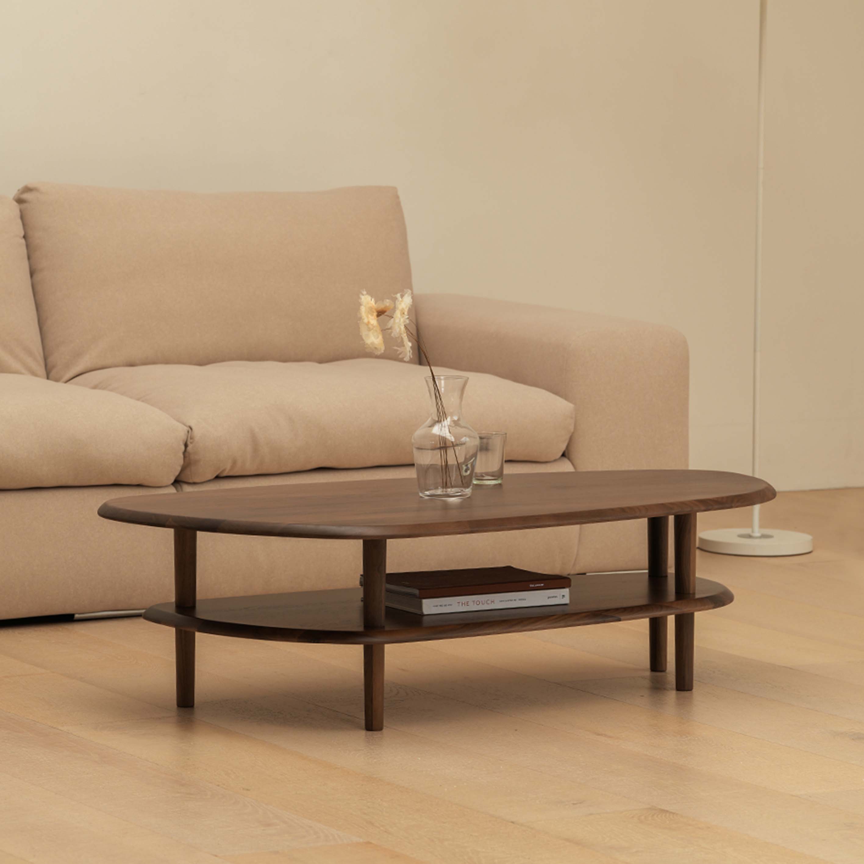 (2월특가) 라미에스 도피오 월넛 호두나무 거실 소파 침실 비정형 소파 테이블 1250