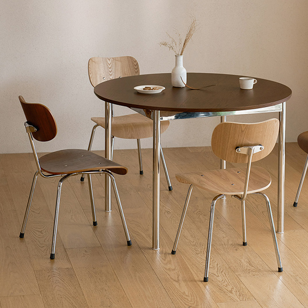 (1월특가) 아이엔지홈 테디 원형 테이블 실버 원목식탁 2sizes (-2/2)