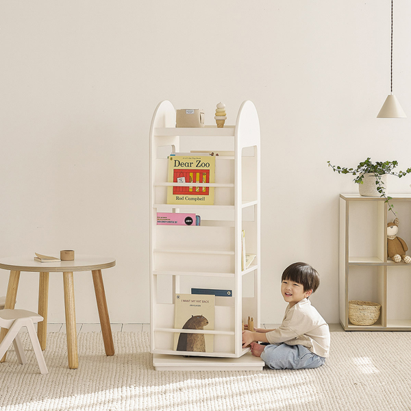(1월특가) 아이엔지홈 루키 회전책장 3단 유아 전면 원목책장 2colors (-2/2)