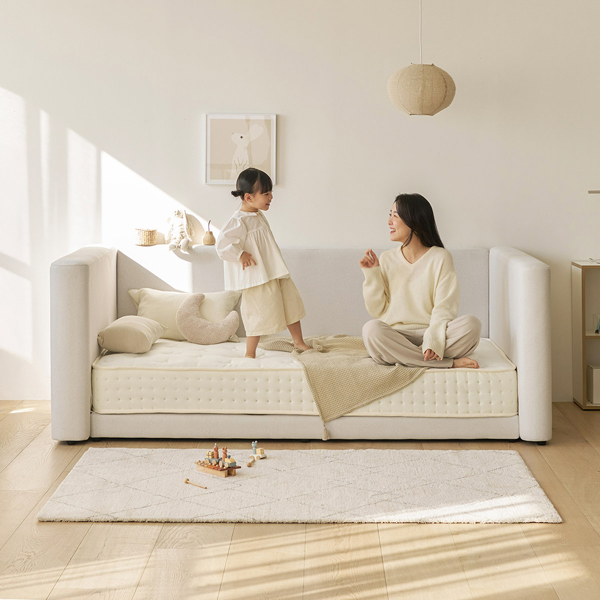 (1월특가) 아이엔지홈 포니엘 패브릭 저상형 데이베드 아기침대 프레임 SS 일반형